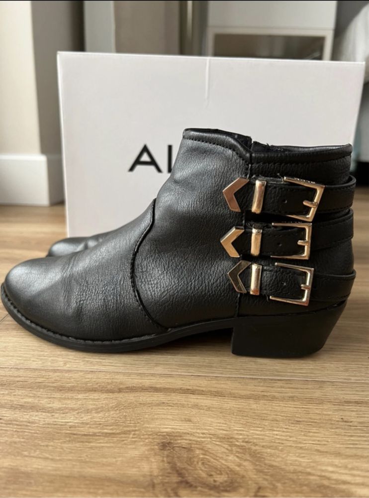 Buty za kostkę, botki ALDO czarne/złote