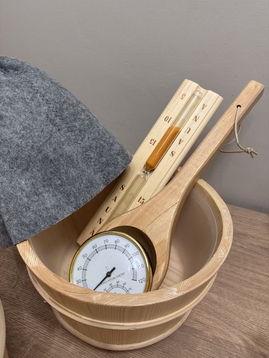 Akcesoria do sauny, zestaw do sauny,  wiaderko, klepsydra