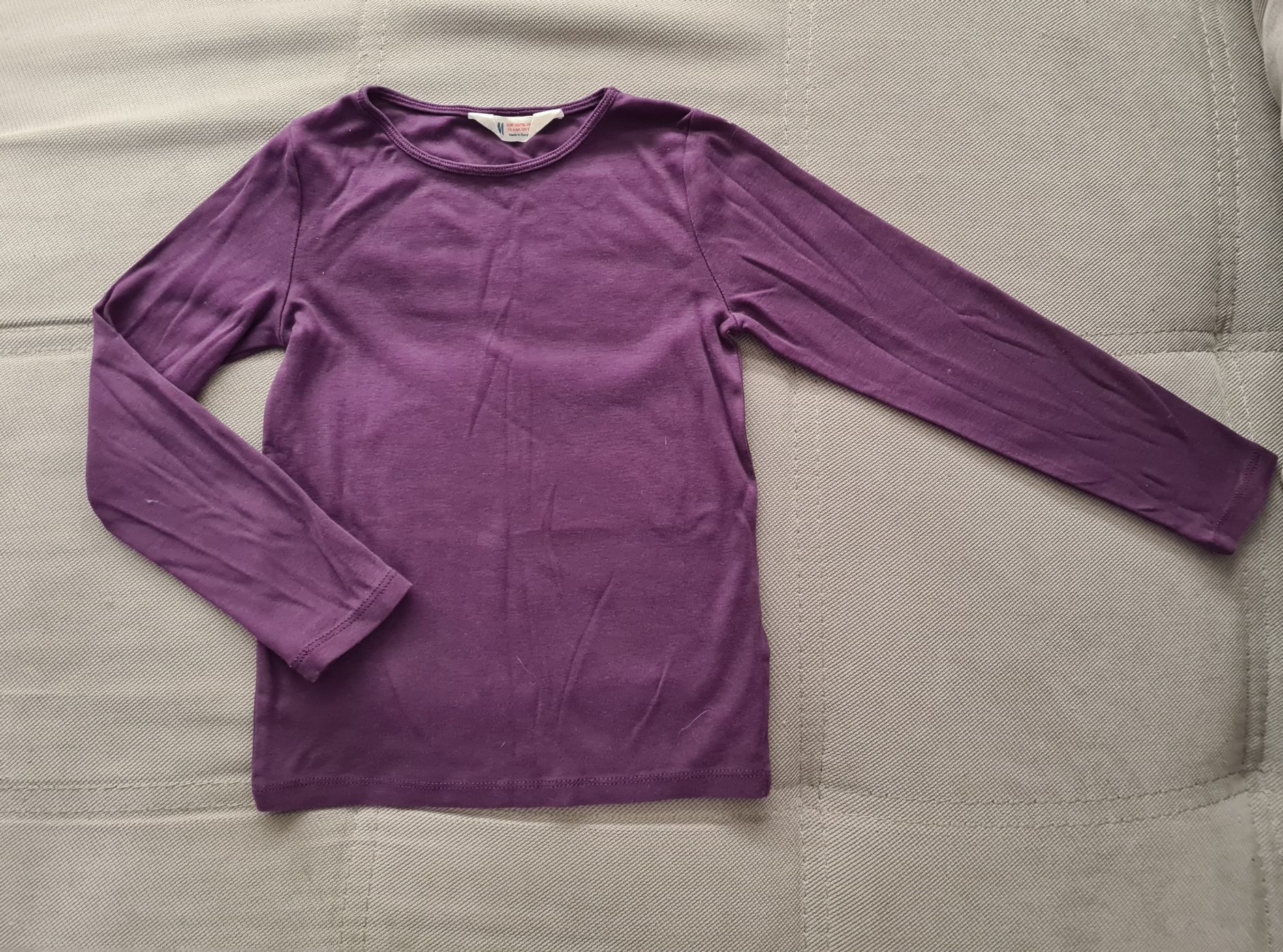 2 szt. H&M bluzka z długim rękawem 110/116 bawełna fioletowy