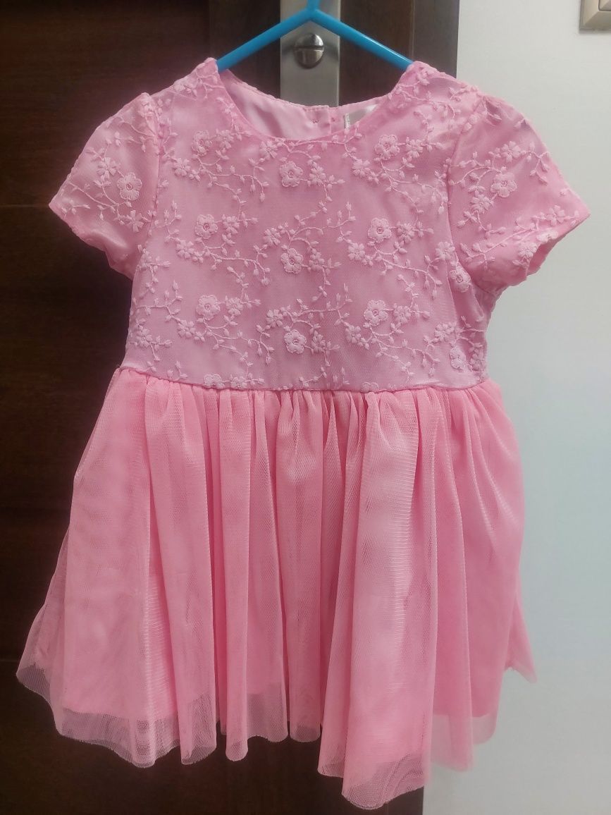 Różowa sukienka dla dziewczynki rozmiar 74