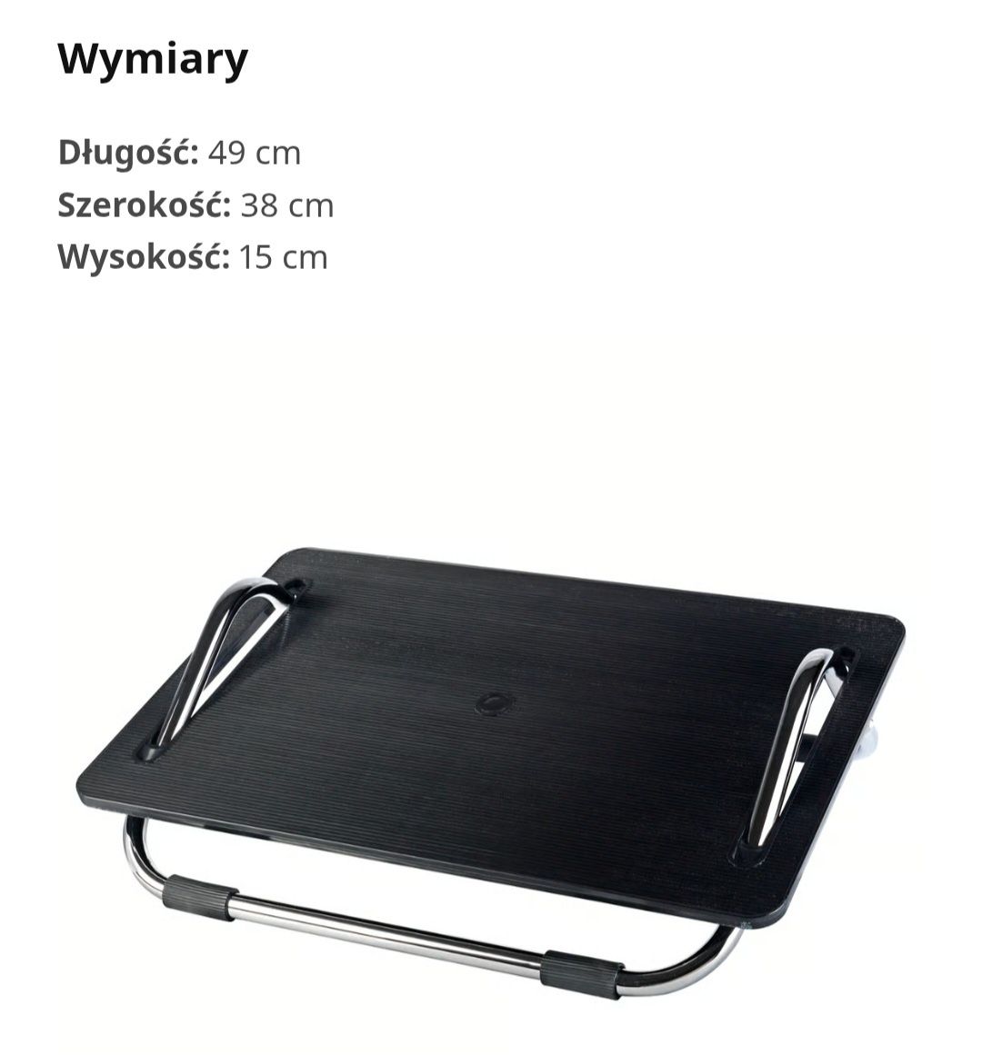 IKEA DAGOTTO czarny podnóżek biurowy pod biurko domowe biuro