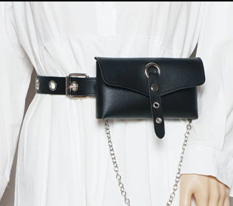 Czarna nerka, torba z paskiem