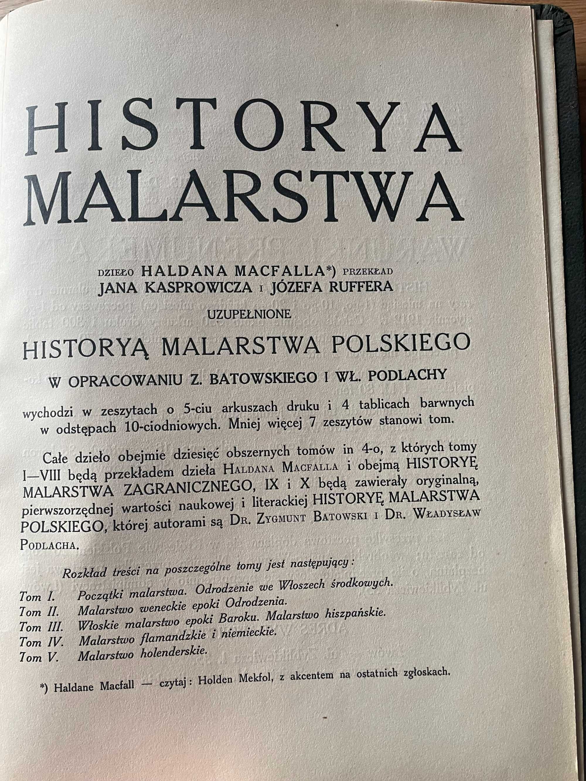 H. MACFALL Historya malarstwa, tom I, wyd. 1912-18 r.