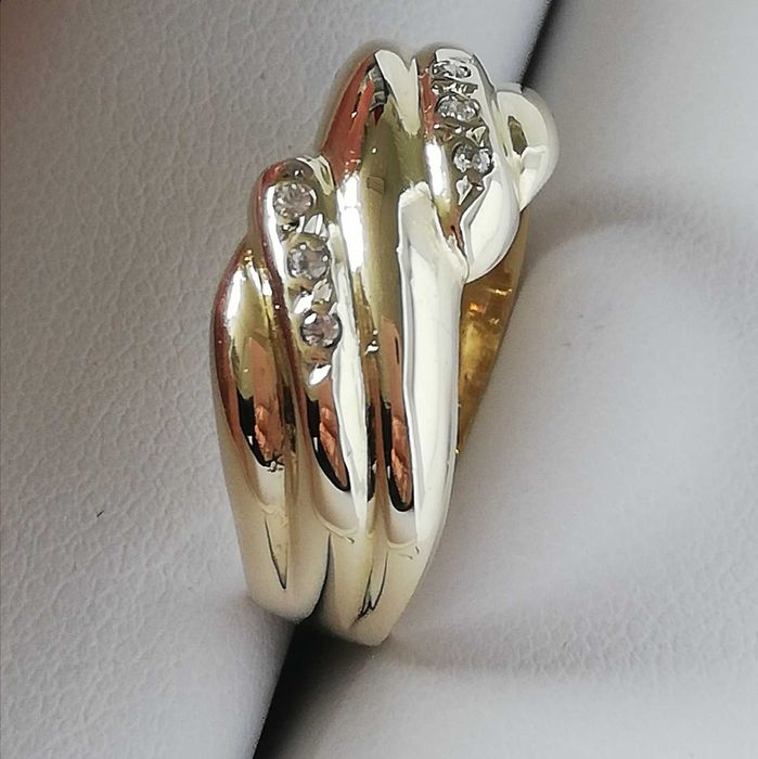 WŁOSKI złoty pierścionek Szeroki masywny solidny błyszczący Konkret