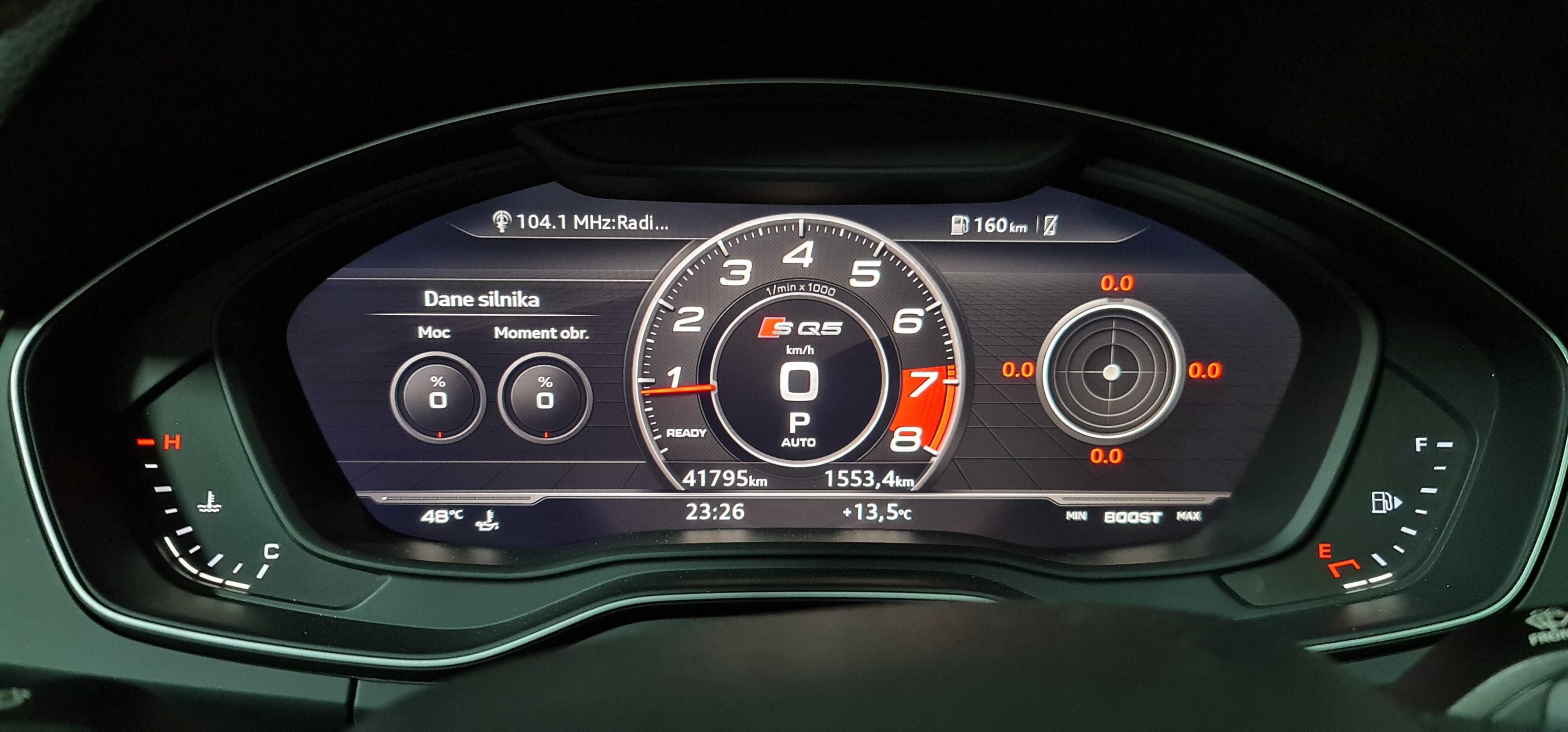 Sportowe zegary audi Styl RS layout A3 A4 A5 Q5 Q7 Virtual cockpit