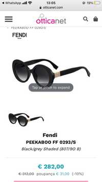 Oculos de sol fendi como novos