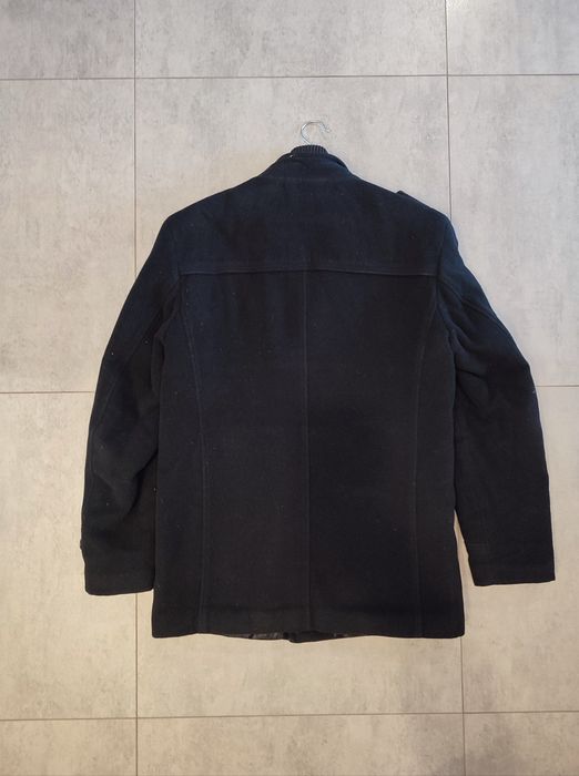 Płaszcz męski zimowy, czarny, Flis, rozmiar 50