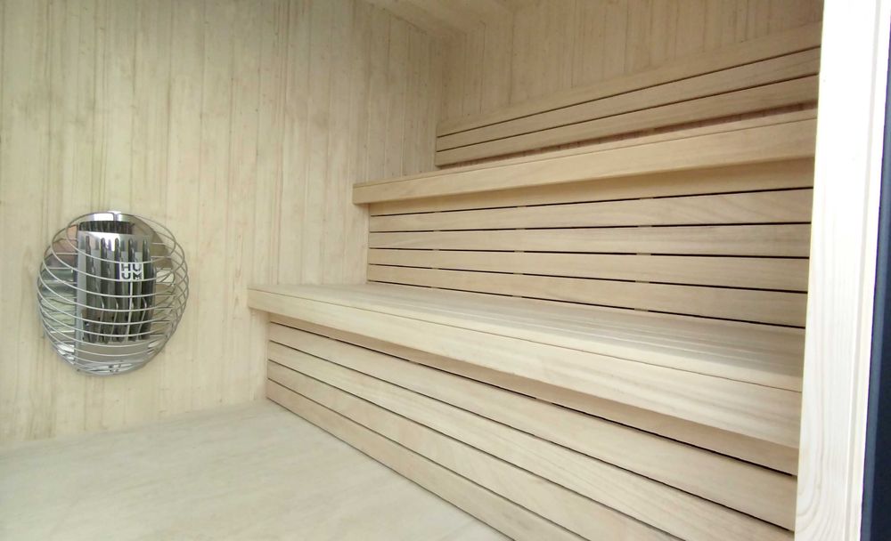 SAUNA Ogrodowa KWADRATOWA Domek 230cm OD RĘKI ! Okno + BECZKA akcesori