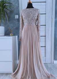 długa tiulowa suknia wieczorowa balowa rozmiar xxl 44 na bal wesele
