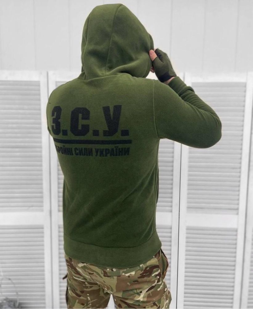 Військова тактична фліска з капюшоном олива / хакі ЗСУ 46р