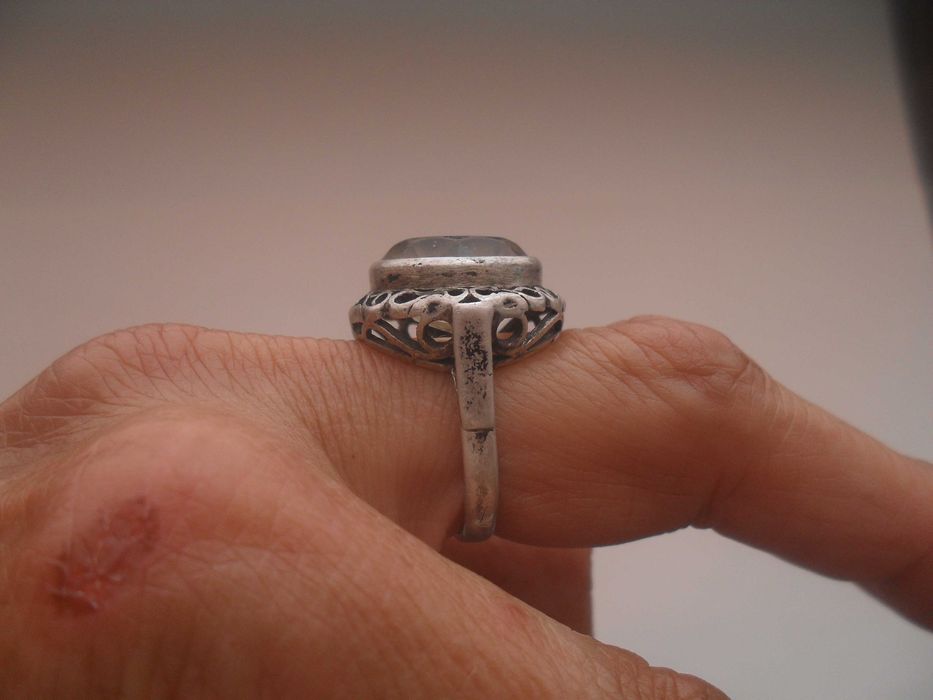 Warmet koronka - stary srebrny pierścionek - cena ost