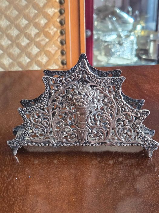 Serwetnik ażurowy srebro Pr 800 Niemcy Hanau XIX/XIXw