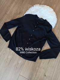 Sweter bluzka na guziki wiskoza czarny M&S Collection L/40 vintage cos