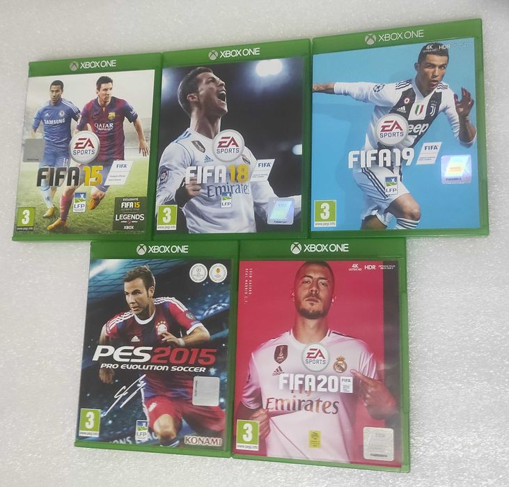 5 Jogos de Futebol Xbox One Por 13€ Fifa 20, 19, 18, 15 e PES 2015