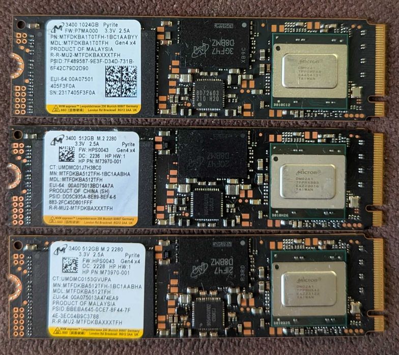 SSD M2 NVME PciE 3.0/4.0 (256-512-1TB-2TB)