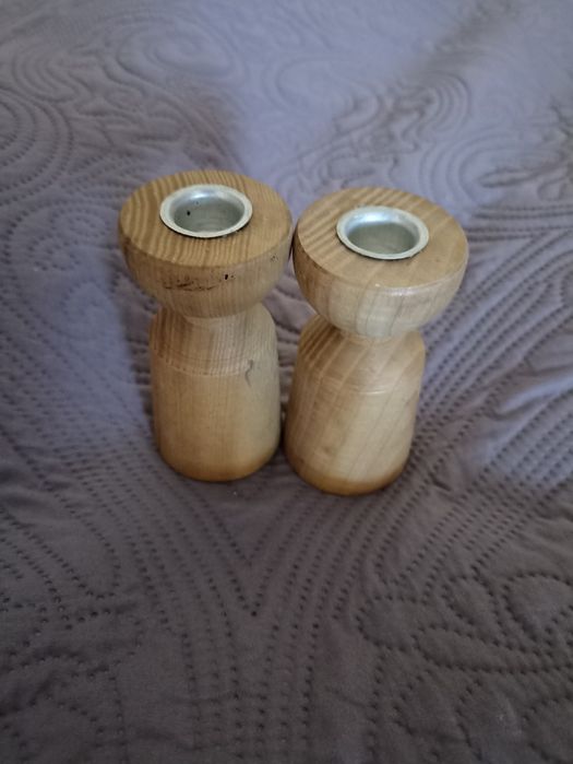 Świeczniki drewniane 2 sztuki