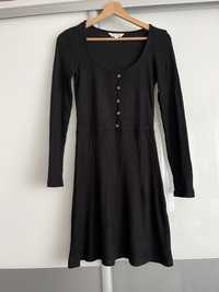 Czarna prążkowana sukienka M
