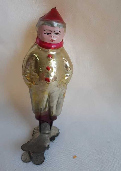 Елочная игрушка на прищепке Арлекин СССР