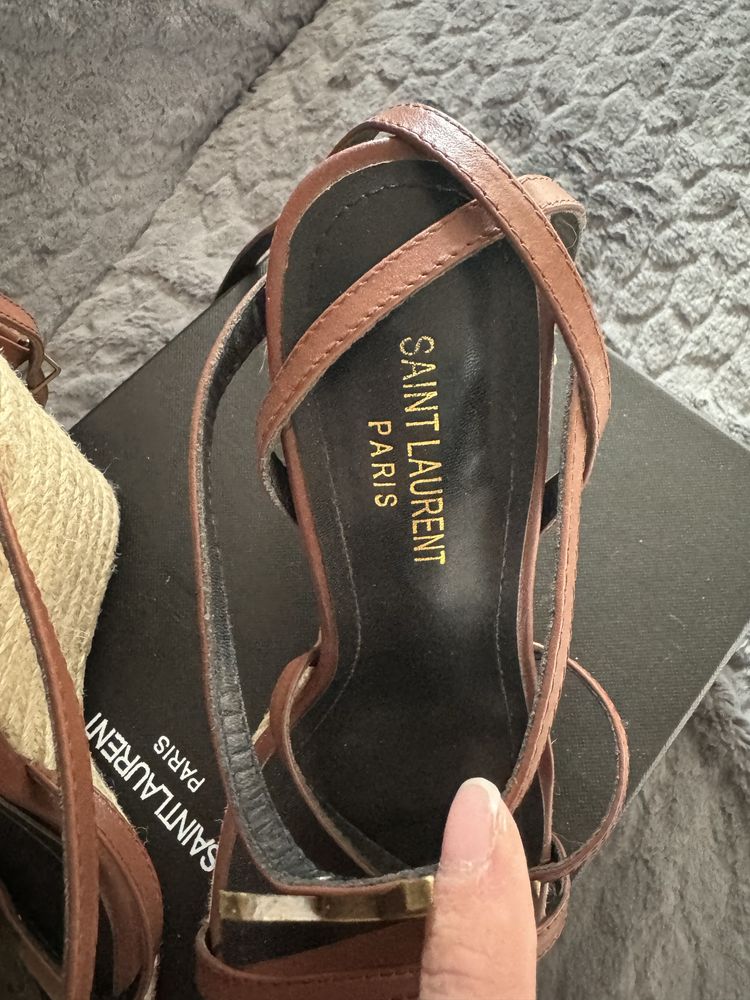 Koturny raffia SAINT LAURENT jak nowe 37