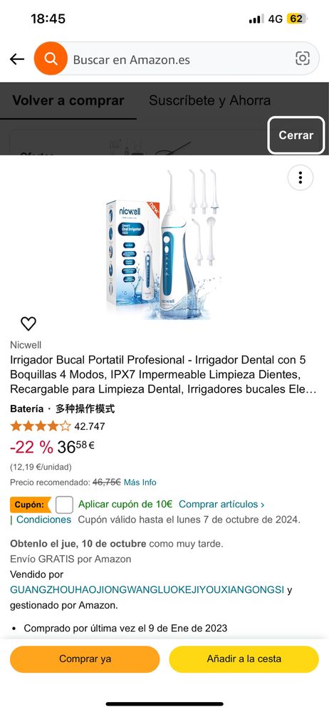 Nickwell irrigador bucal portatil profissional