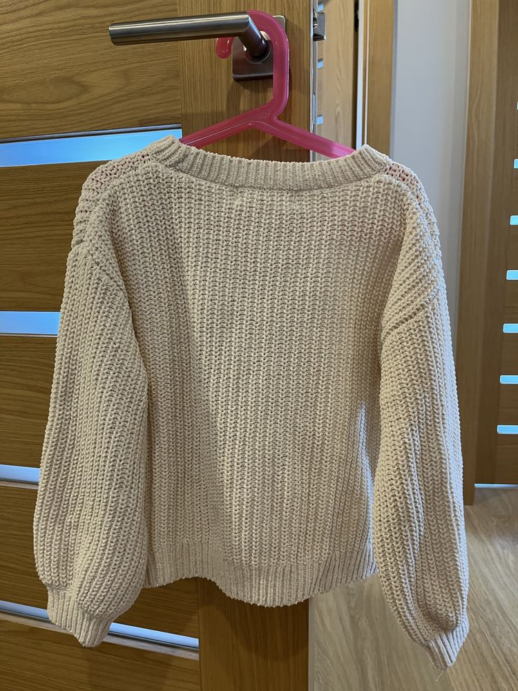 Sweterek, sweter, bezowy H&M 122-128 cm