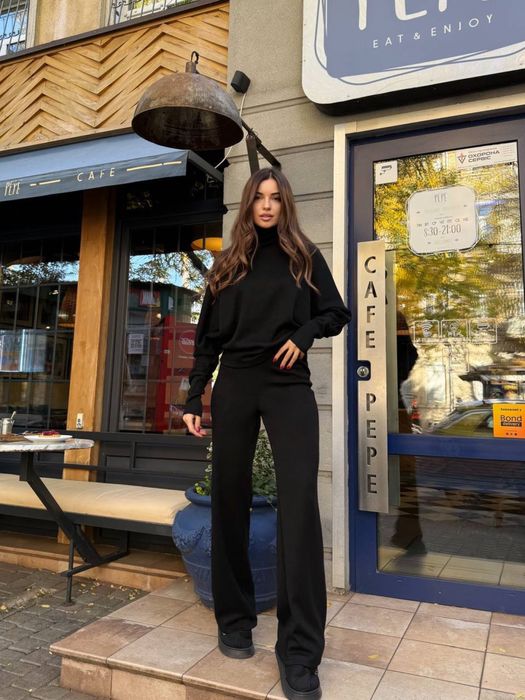 Женский теплый костюм ангора 42-48 шоколад,черный Жіночий костюм супер