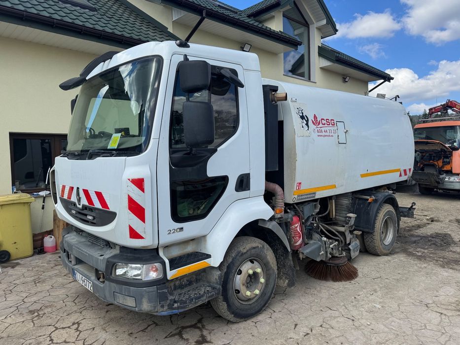 Renault MIdlum zamiatarka samochodowa Bucher polewaczka  69000zł netto, gotowa do pracy, zarejestrowana jako specjalny
