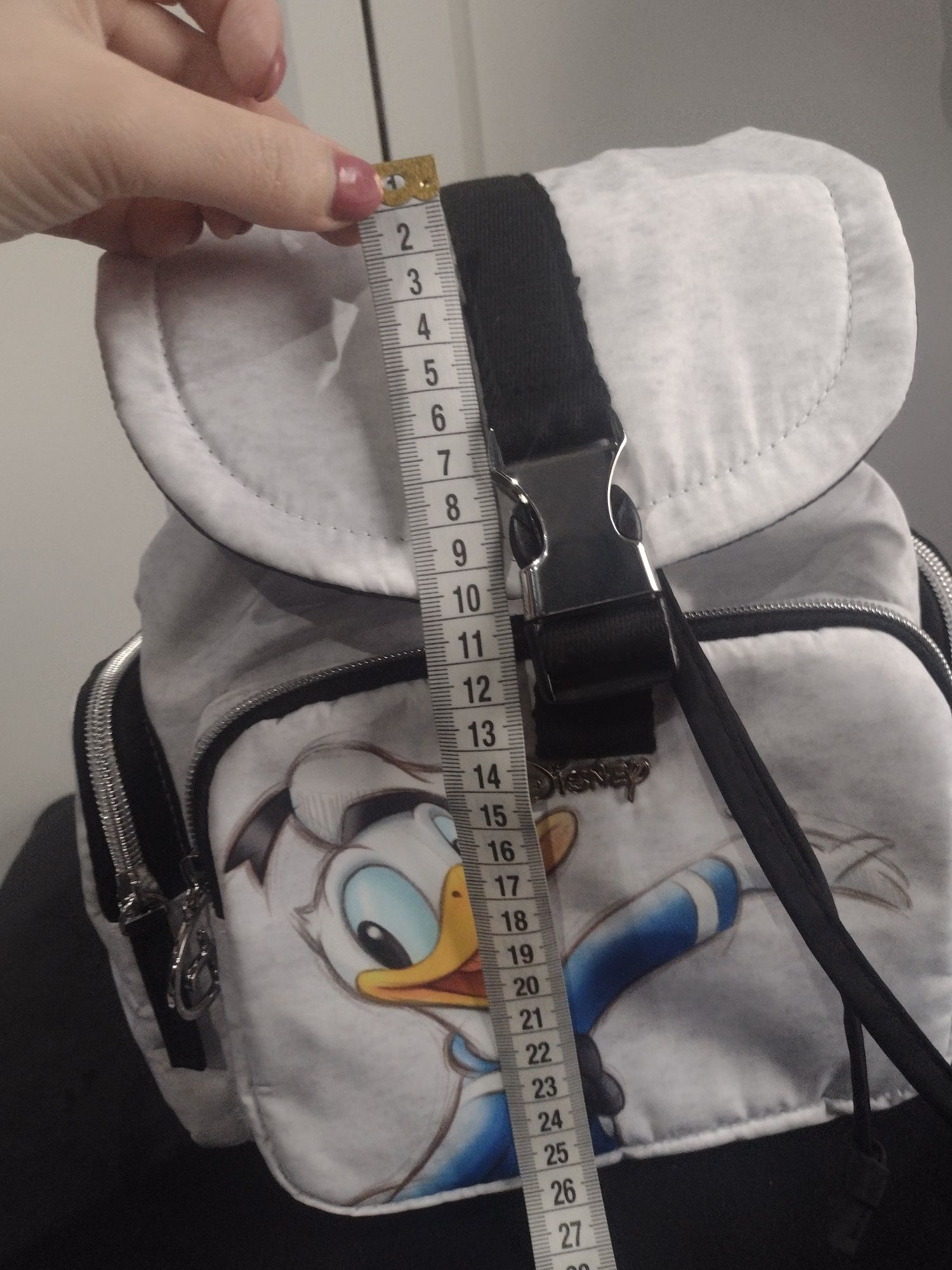 Nowy plecak Disney Kaczor Donald Primark szary melanż prezent lekki