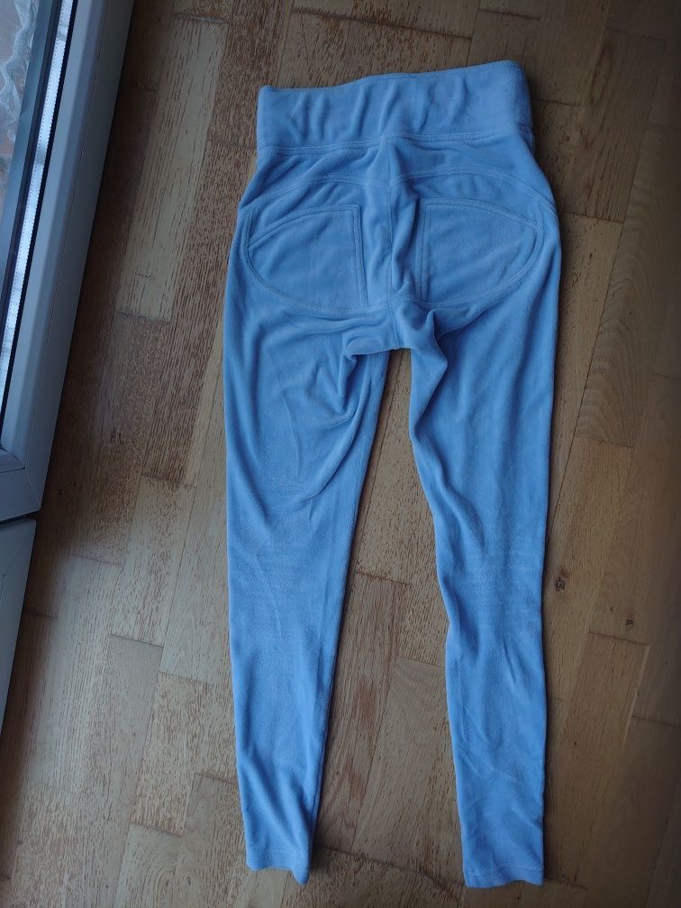 Welurowe Legginsy push up błękitne, Mielczarkowski xs