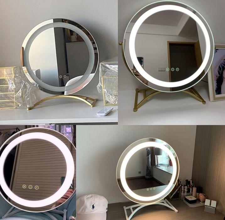 Podświetlane LED lustro do makijażu, 260 dotykowe 3 kolory led 40cm