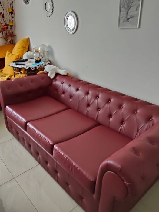 Sprzedam zestaw 3+2 sofy kanapy komplet z funkcją spania eko skóra