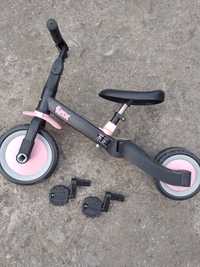 Rowerek dzieci Toyz Fox trójkołowy biegowy klasyczny czarny różowy 4w1
