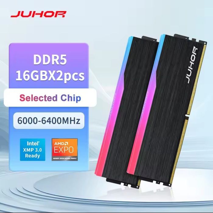 Нова оперативна пам'ять DDR5 Juhor 32gb (16x2) 6400mhz