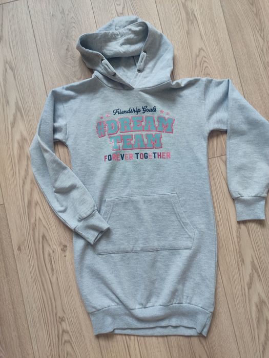 Nowa szara sukienka dresowa 146/152