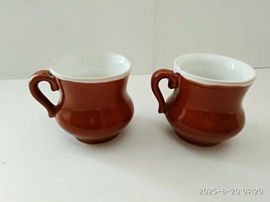 Кофейные чашки, 2шт.,обливная керамика,цена за обе