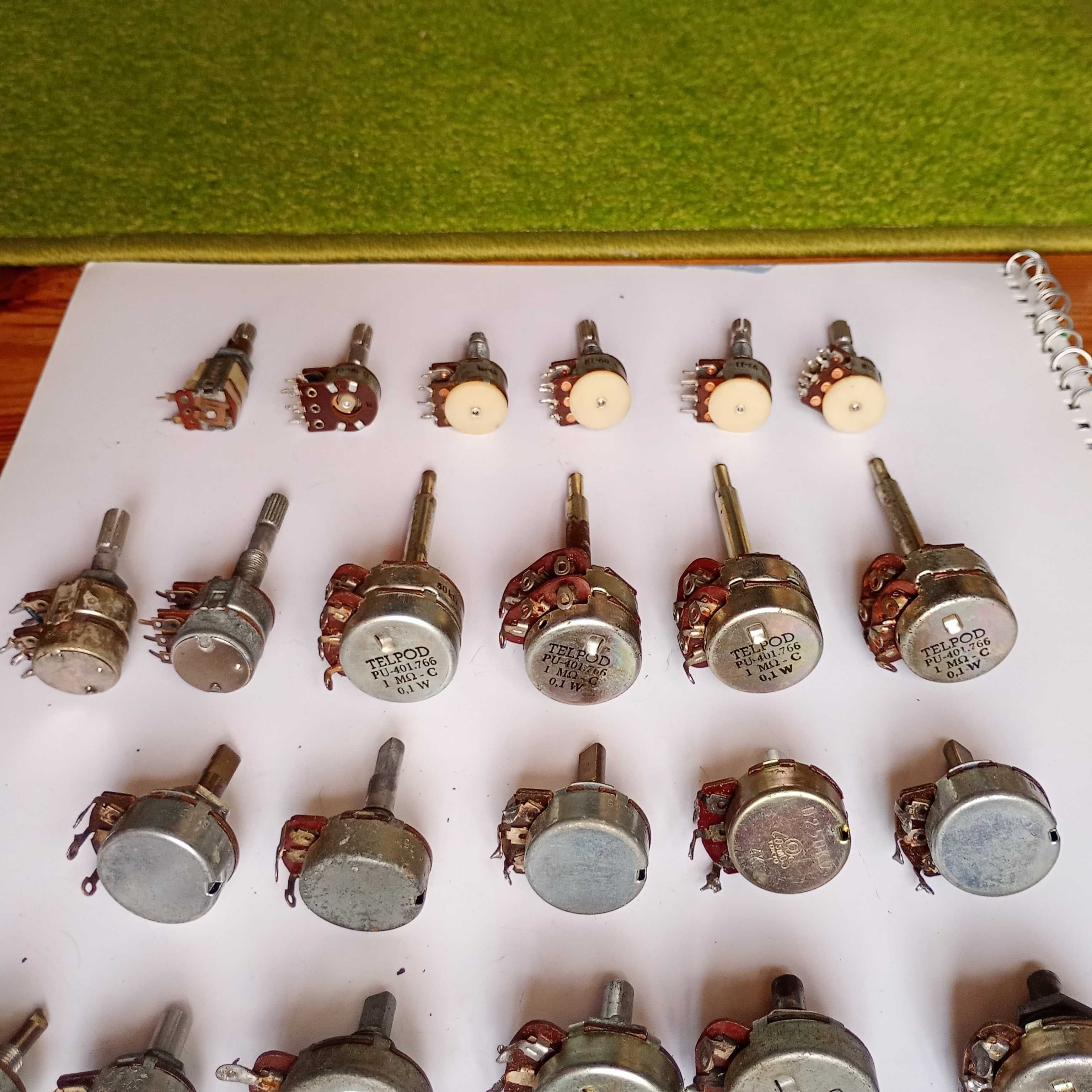 Potencjometry obrotowe Telpod i inne 28 szt.