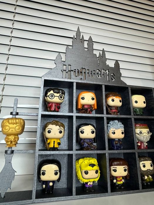 Шафа для фігурок з Kinder Гаррі Поттер. Сірий металік