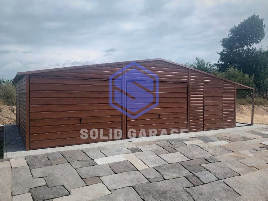 Garaż blaszany 10x6m, drewnopodobny, kojec, schowek na wymiar (7x5 8x9