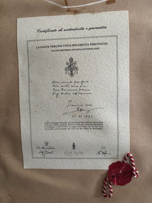 Icone Virgem Santa com garantia e certificado autenticidade