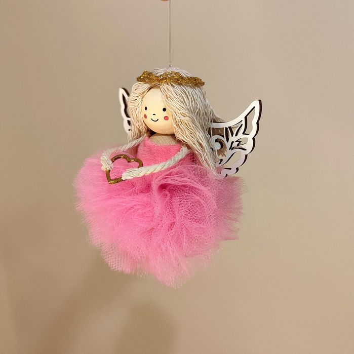 Aniołki świąteczne z dzwoneczkiem na choinkę na ścianę drzwi różne kol