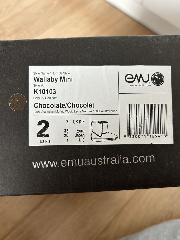 Brązowe śniegowce EMU Australia, r. 33, j. nowe