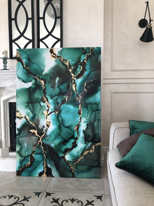 Quadro abstrate grande em resina, pintura para sala