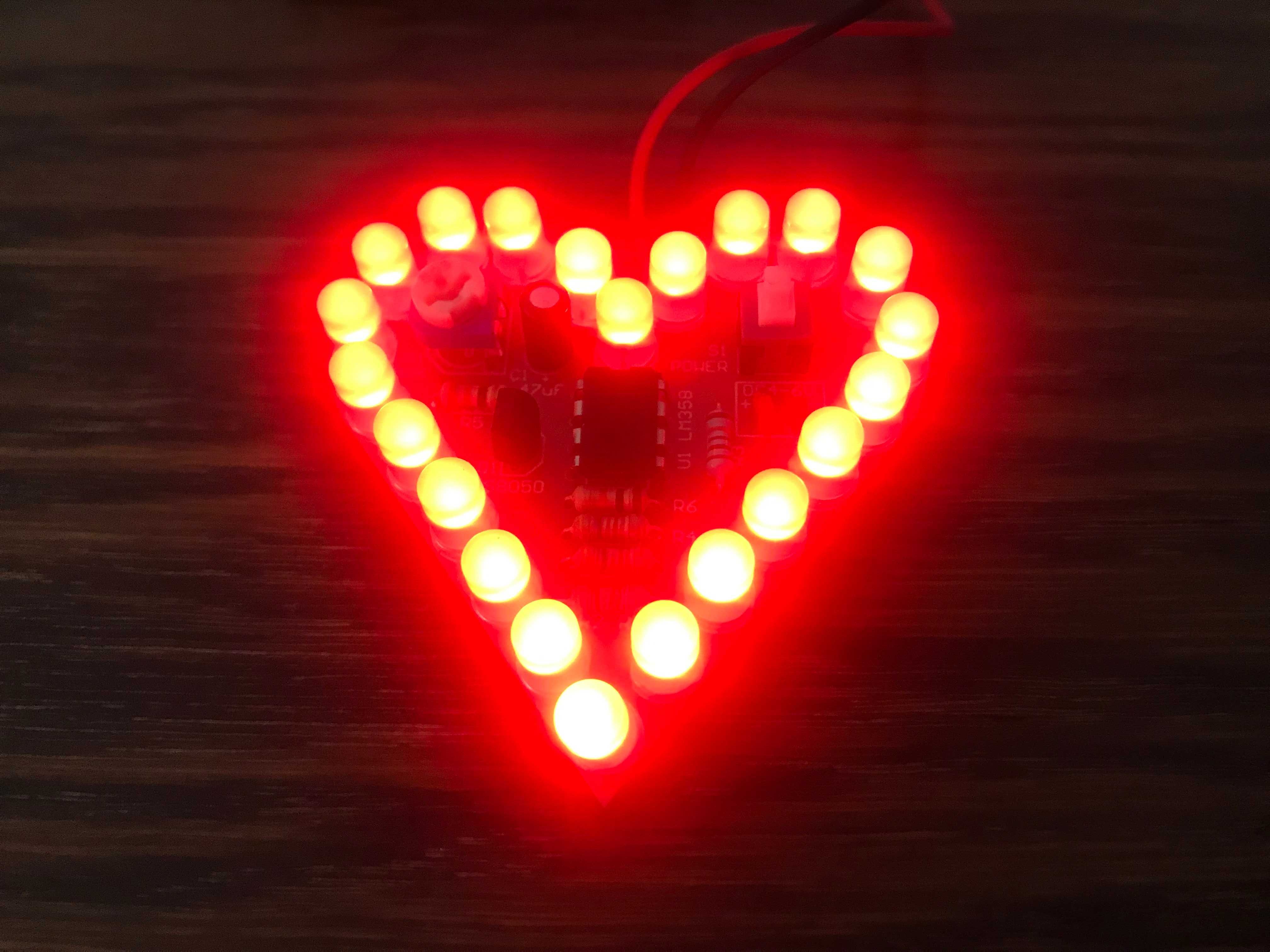 migające oddychające serce zestaw elektroniczny DIY LED