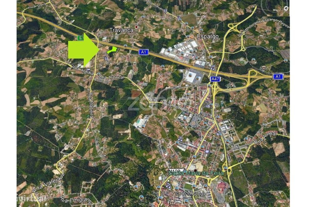 Arrendamento, montra de 91m frente para A1 Travanca S. Maria da Feira