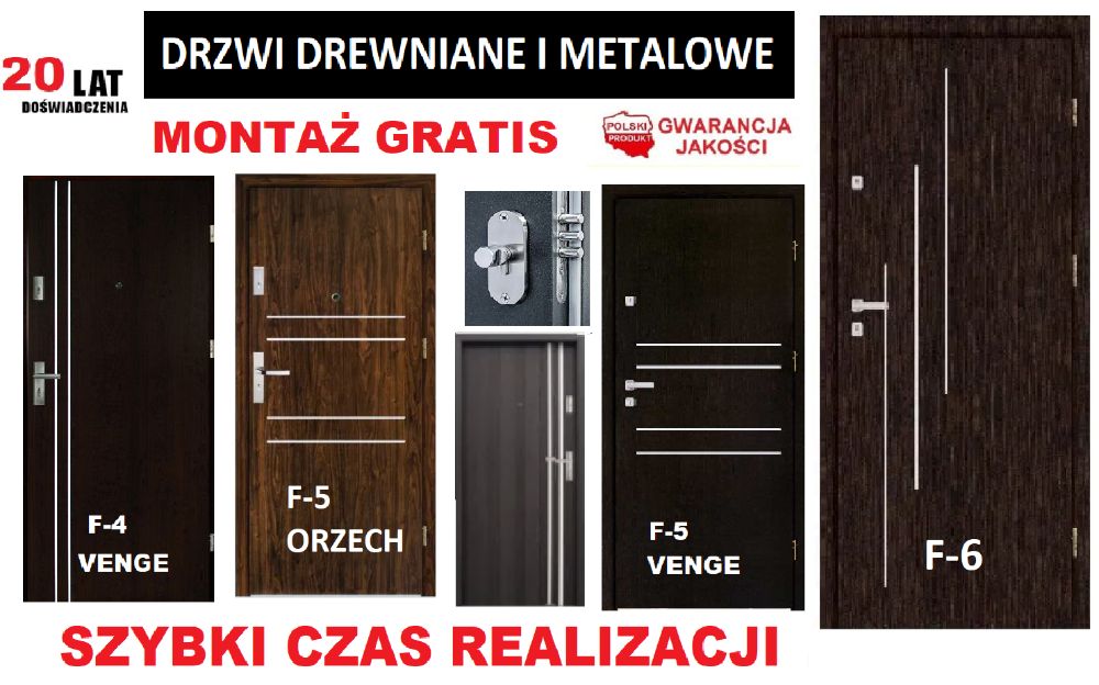 DRZWI Z MONTAŻEM  zewnętrzne do mieszkania wejściowe, wewnątrzklatkowe