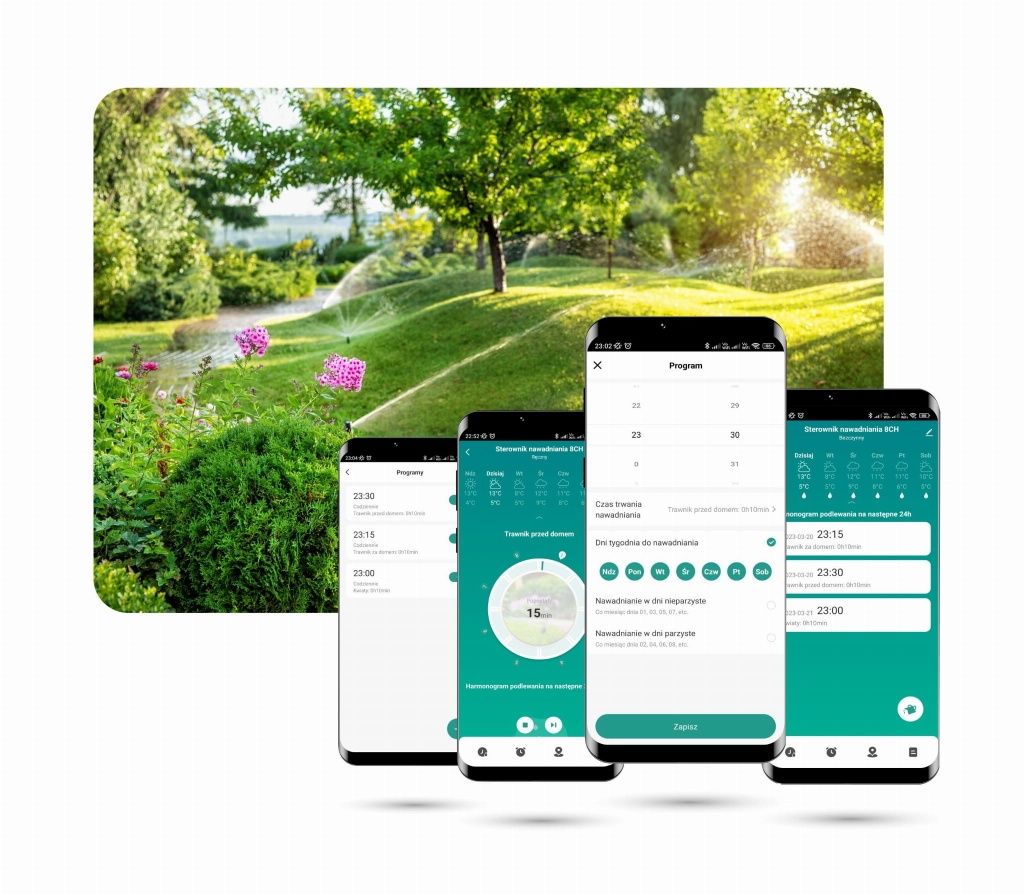 Montaż systemów automatycznego nawadniania z WiFi z aplikacji smart