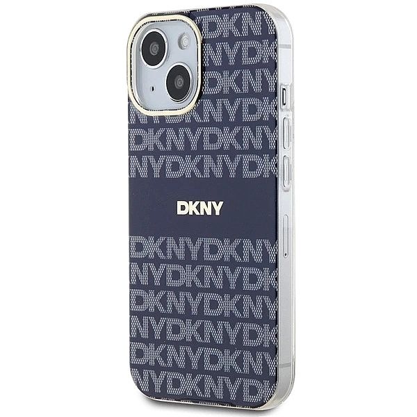 Etui DKNY IML Mono & Stripe MagSafe na iPhone 15 / 14 / 13 - niebieski