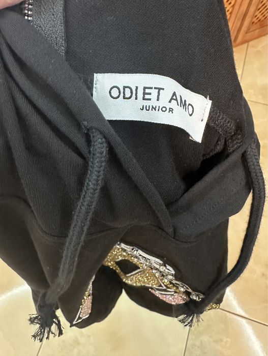 Odi et amo черный худди с камнями и змейками на девочку 11/13 лет