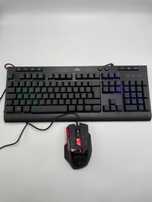 Zestaw klawiatura mysz Rii RK900 USB RGB gamingowa układ DE