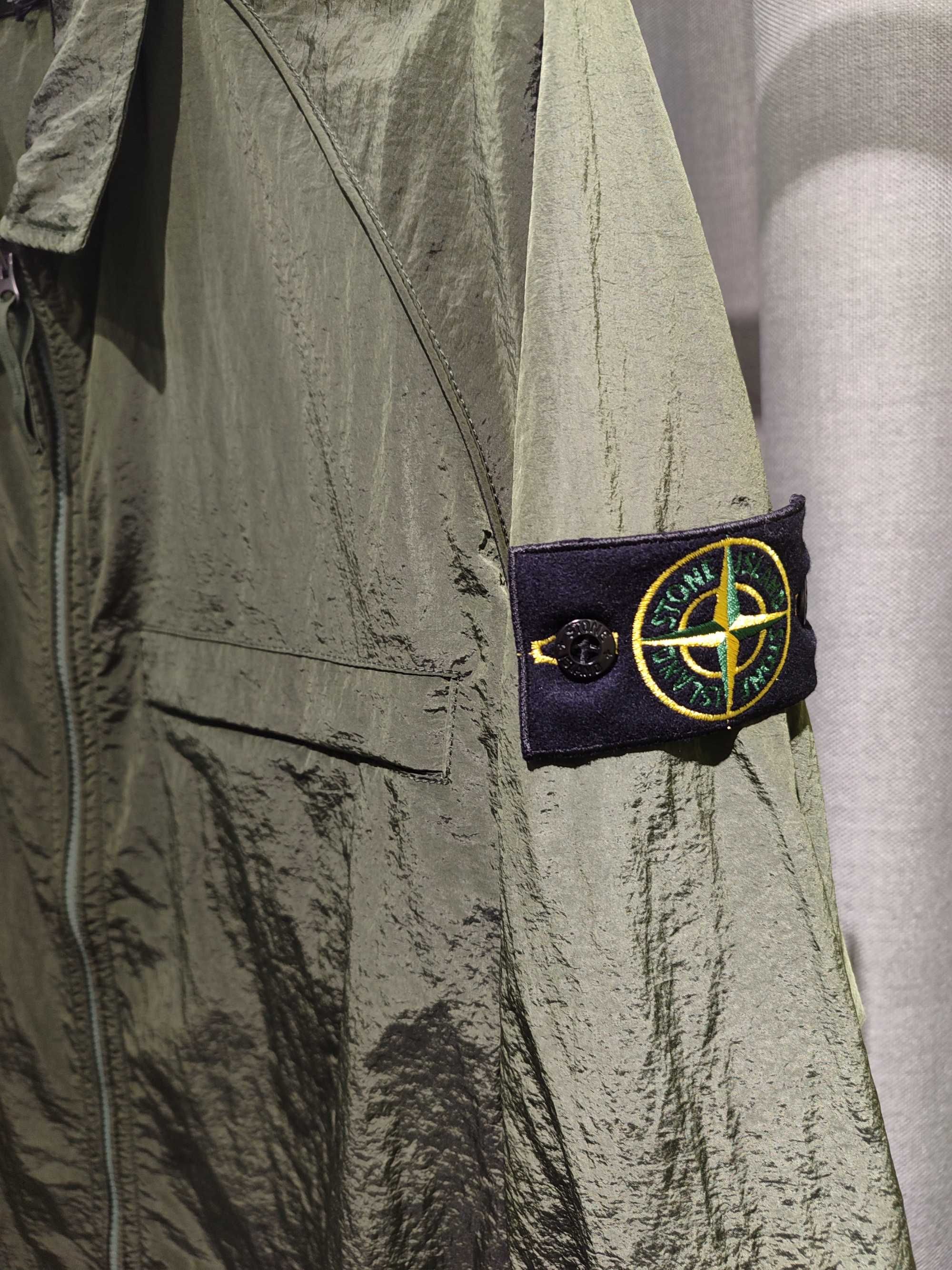 STONE ISLAND 12321 Garment-Dyed Nylon Metal Overshirt Olive SI0105-OL